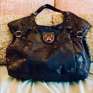 👜Elliott Lucca brown leather snakeskin bag